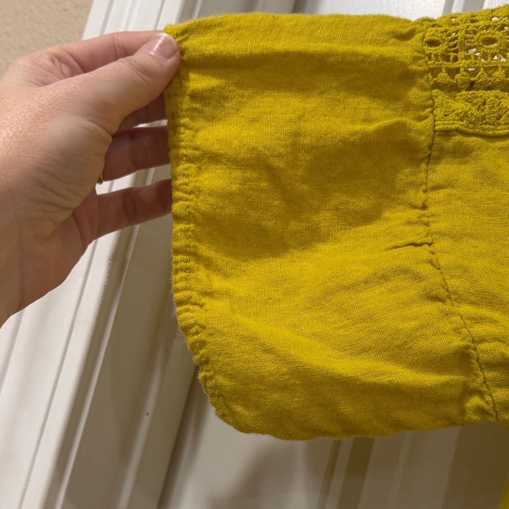 EUC Mustard Yellow Italian Linen Blouse - Picture 4 of 9